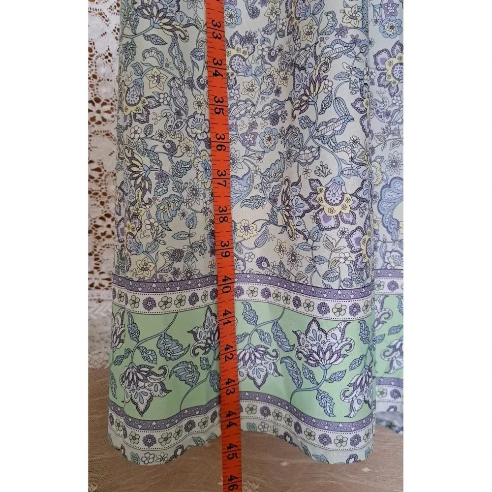 Women's Dress 3XL Green/ Lavender Floral Shift Boho Festival‎ Beachy Misslook